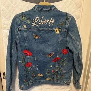 Liberte Denim Jacket, Size 8, Embroidered, 100% cotton, great condition